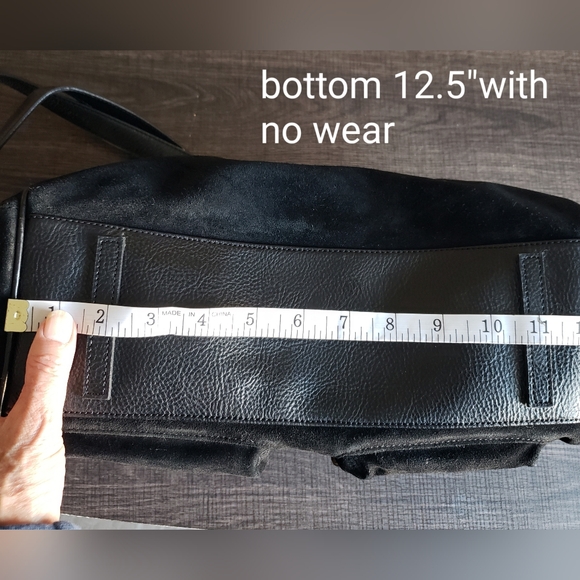 Maxx NY Leather And Suede Shoulder Satchel Bag - Picture 7 of 16